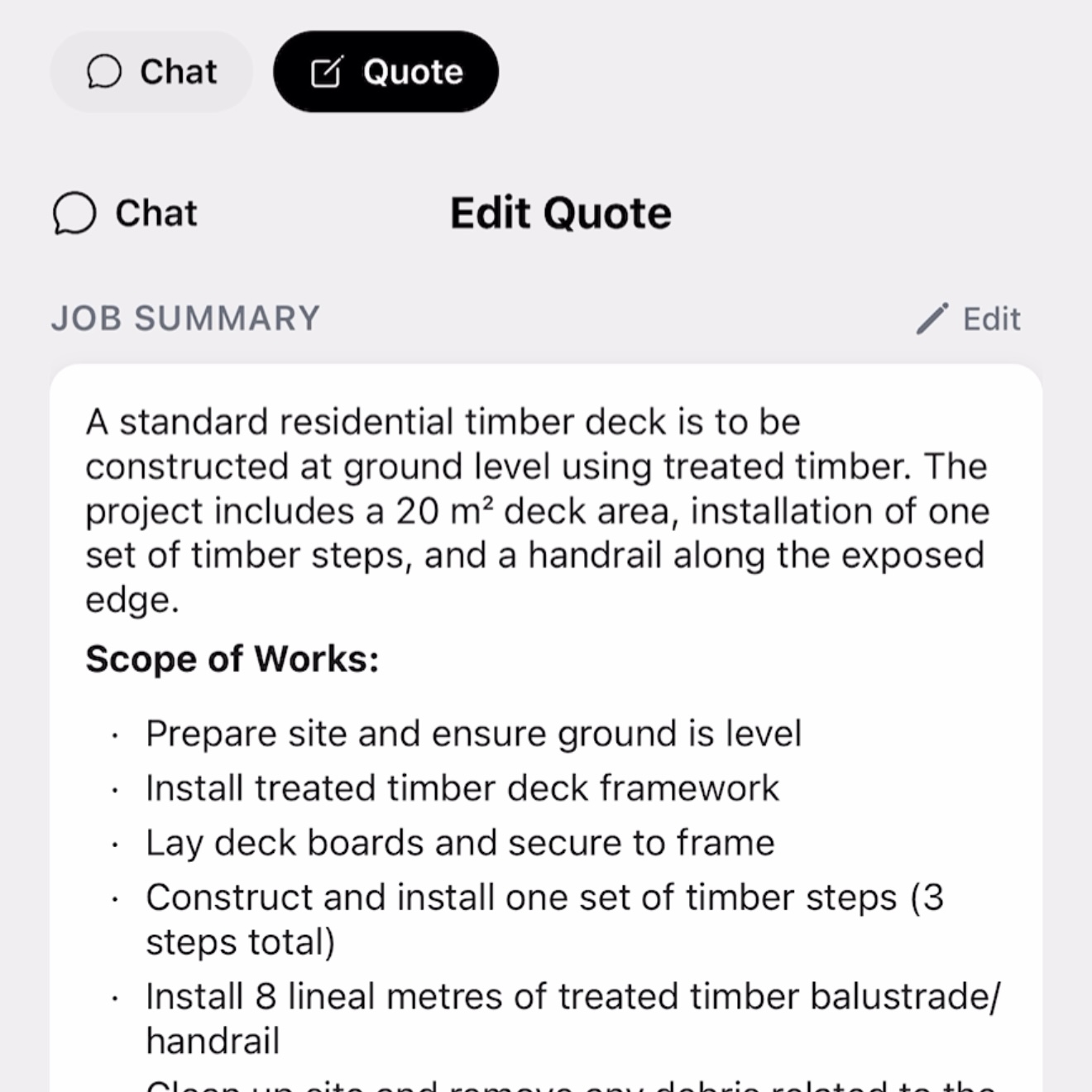 Review and Refine interface