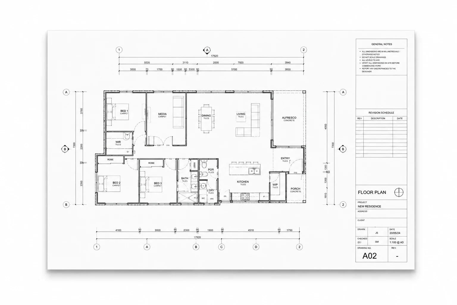 Residential floor plan drawing being read by Insta Quote AI