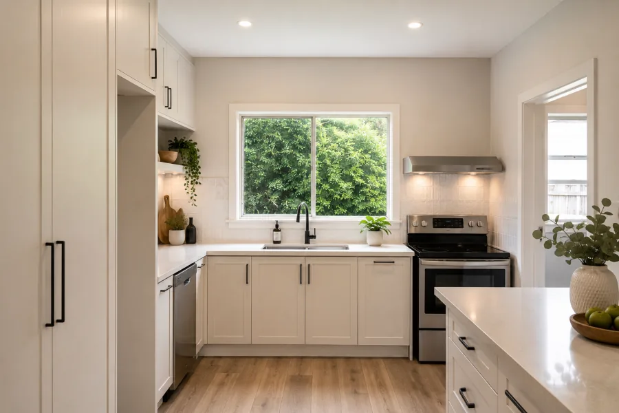 AI render of the same kitchen after renovation